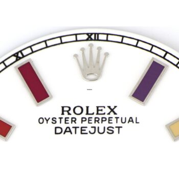 Quadrante Rolex Datejust colore bianco con indici colorati – BlackGold  Luxury